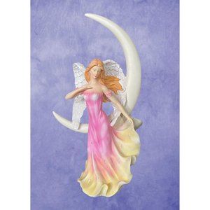 Guardian Angel and Crescent Moon 16 Inch Resin Statue DKW 2005 Religious Gift